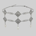A DEEP LURE. Romantic Pearl Choker - Silver