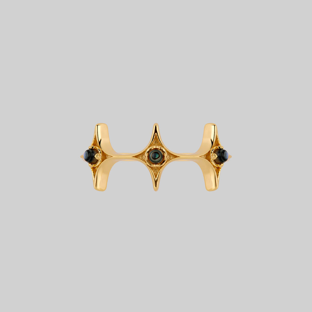 ABYSS. North Star Shell Ring - Gold