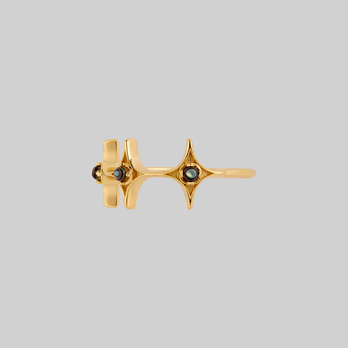 ABYSS. North Star Shell Ring - Gold