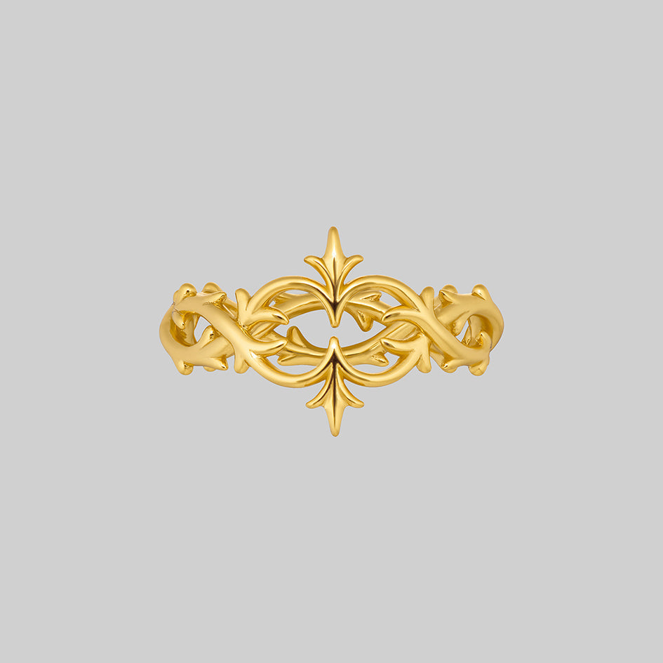 ALIANOR. Heraldic Lily Interlace Ring - Gold