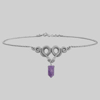 A DARK LURE. Snake & Amethyst Gemstone Chain Choker
