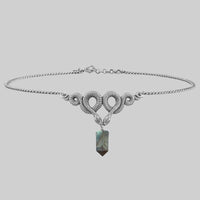 A DARK LURE. Snake & Labradorite Gemstone Chain Choker